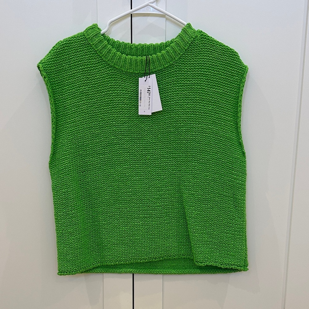 Velvet Green Sleeveless Sweater